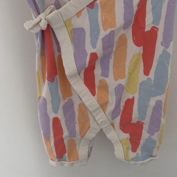 Monica + Andy Colorful Baby Kimono Romper Abstract Paint Strokes Pattern 3-6M - Picture 4 of 5